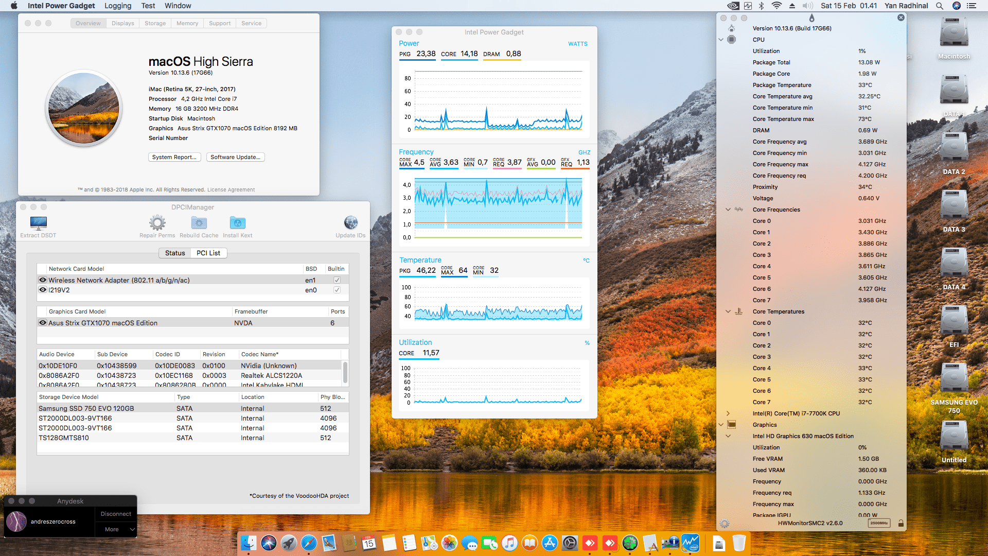 Success Hackintosh macOS High Sierra 10.13.6 Build 17G66 in Asus ROG Strix Z270 F-Gaming + Intel Core i7 7700K + Asus ROG Strix GTX 1070
